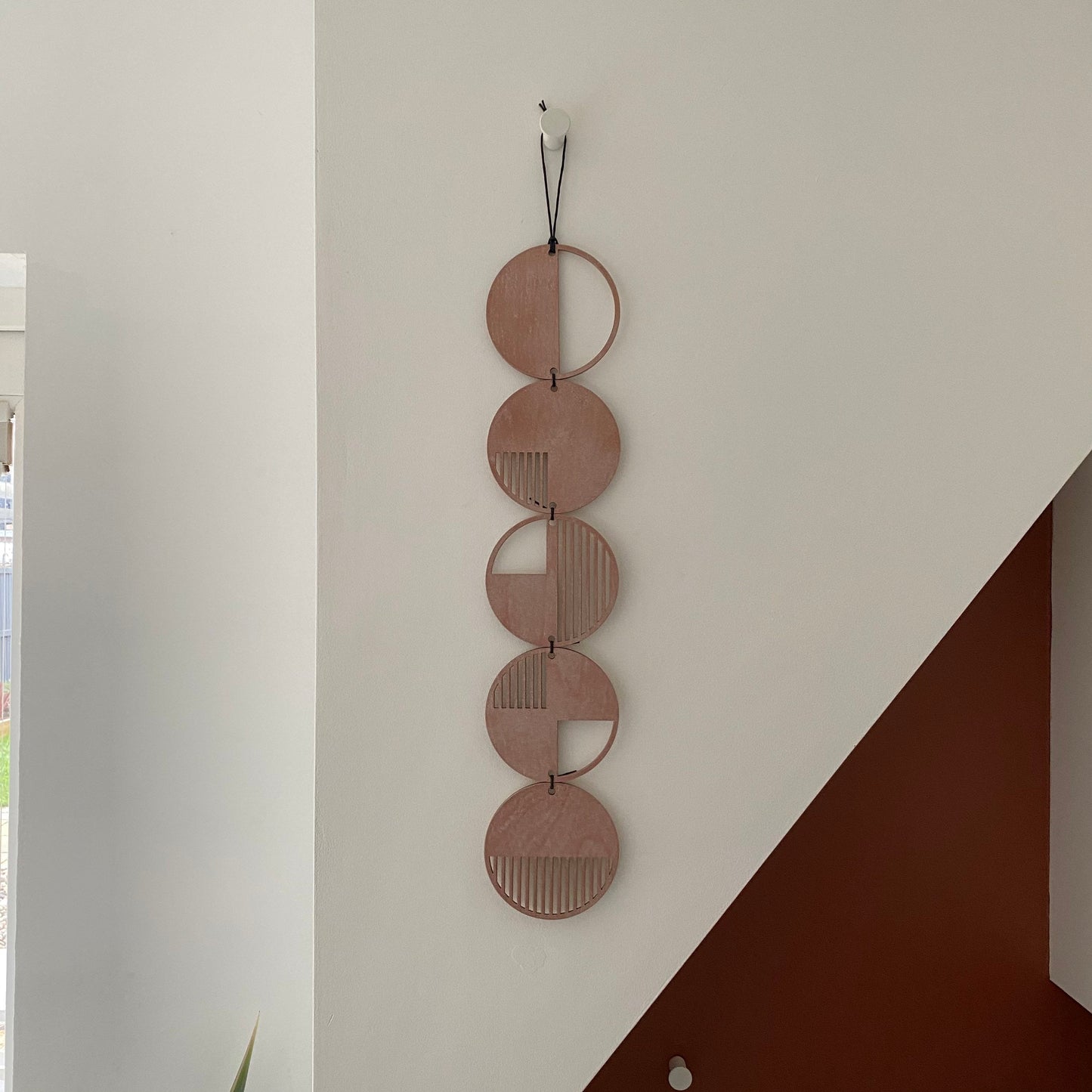 Copper Stripe Wall hanging - Geometric Art - Plywood Decor - Metallic Art - Copper Wall Hanging - Wall Art Decor - Copper Cut Out Art