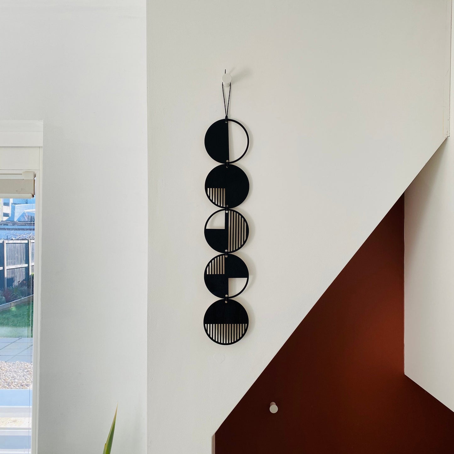 Black Stripe Geometric Wall Hanging