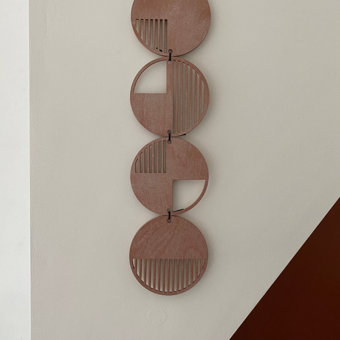 Copper Stripe Wall hanging - Geometric Art - Plywood Decor - Metallic Art - Copper Wall Hanging - Wall Art Decor - Copper Cut Out Art