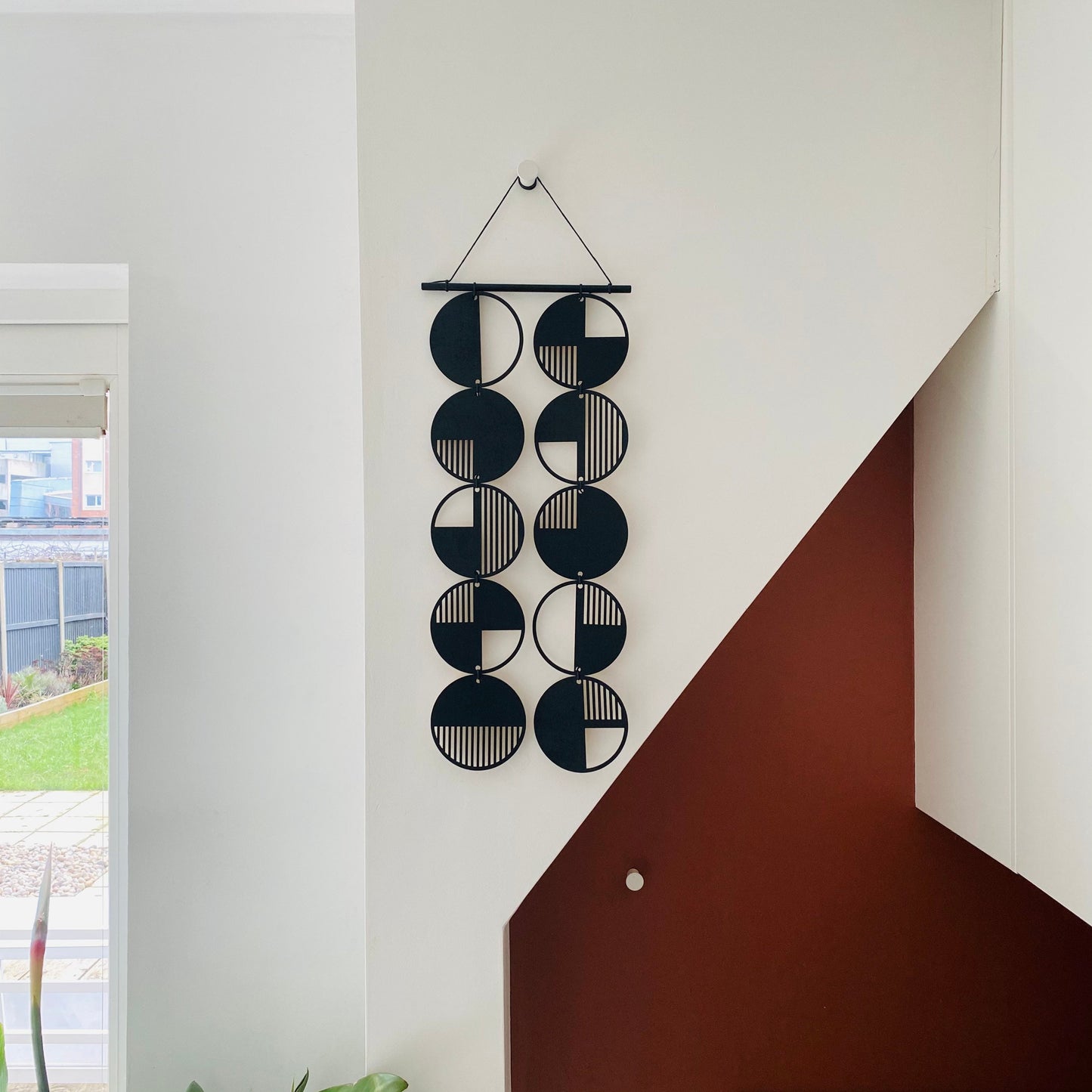 Black Stripe Geometric Wall Hanging