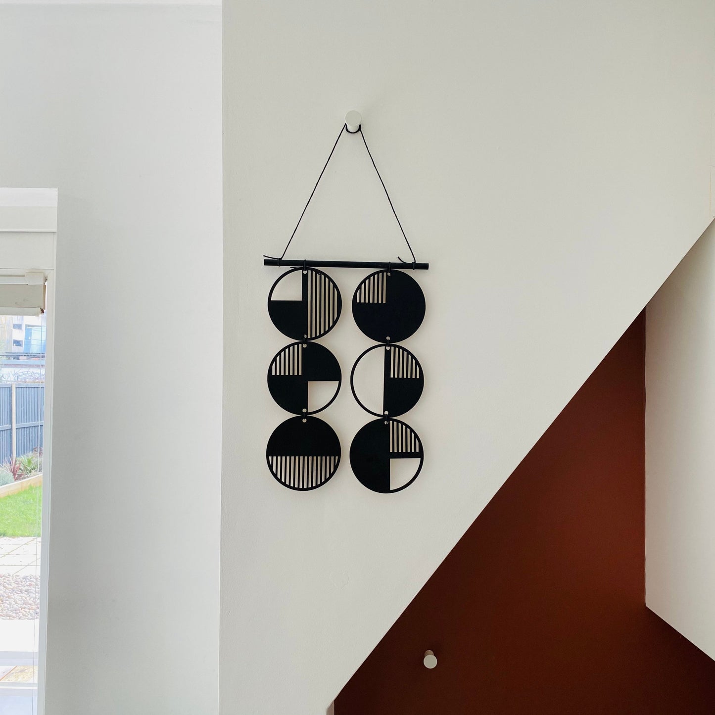 Black Stripe Geometric Wall Hanging