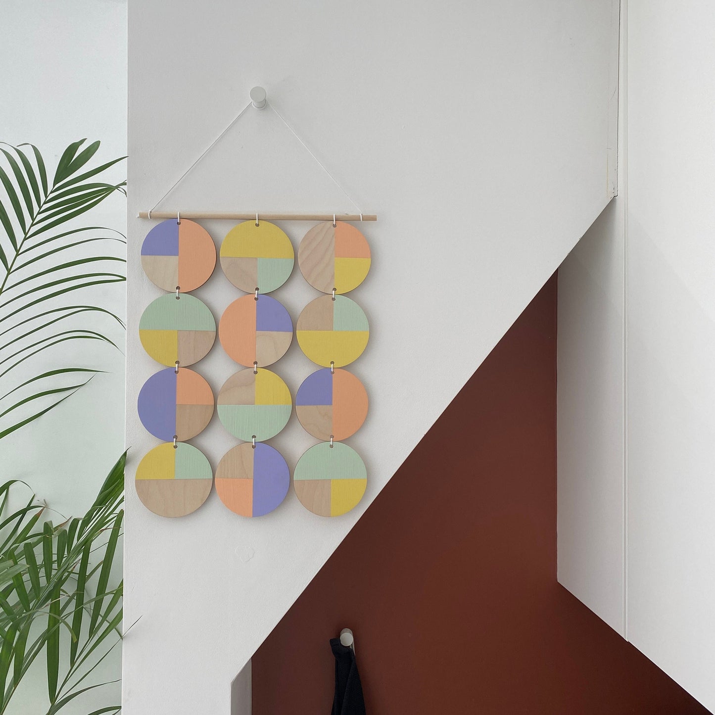 Large wall hanging - Pastel Wall Hanging - Abstract Wall Art - Modern Art - Wall Plaque - Geometric Wall Hanging - Minimalist Art hanger