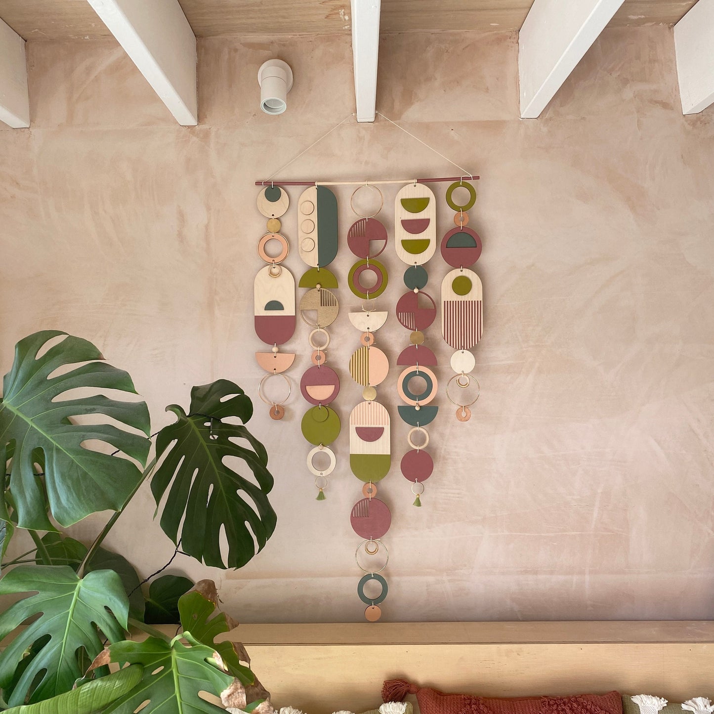 Eccentric Wall Art - Geometric Artwork - Minimal Home Decor - Bohemian Wall Art - Large Centre Piece Art - Big Wall Tapestry - Lime Art Deco
