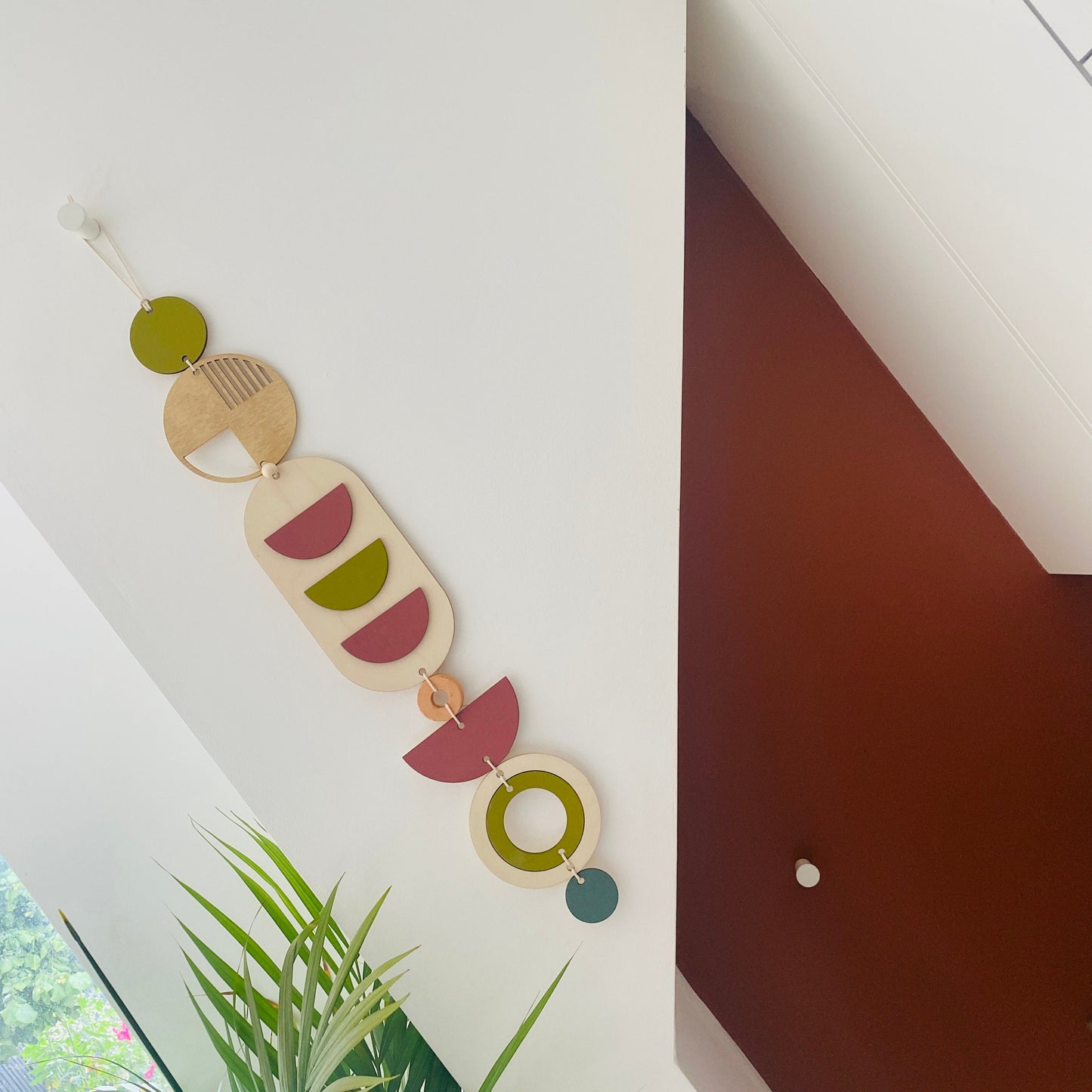Modern Wall Art - Geometric Artwork - Minimal Home Decor - New Home Trend - Slim Centre Piece Art - Long Wall Tapestry - Wood Art