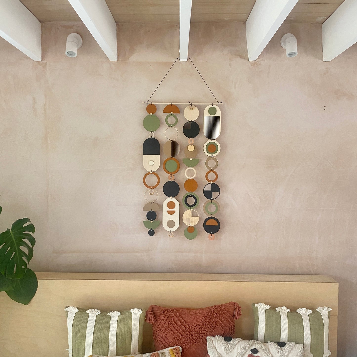 Longer Wall Art - Geometric Artwork - Minimal Home Decor - New Home Trend - Slim Centre Piece Art - Thin Wall Tapestry - Wood Art