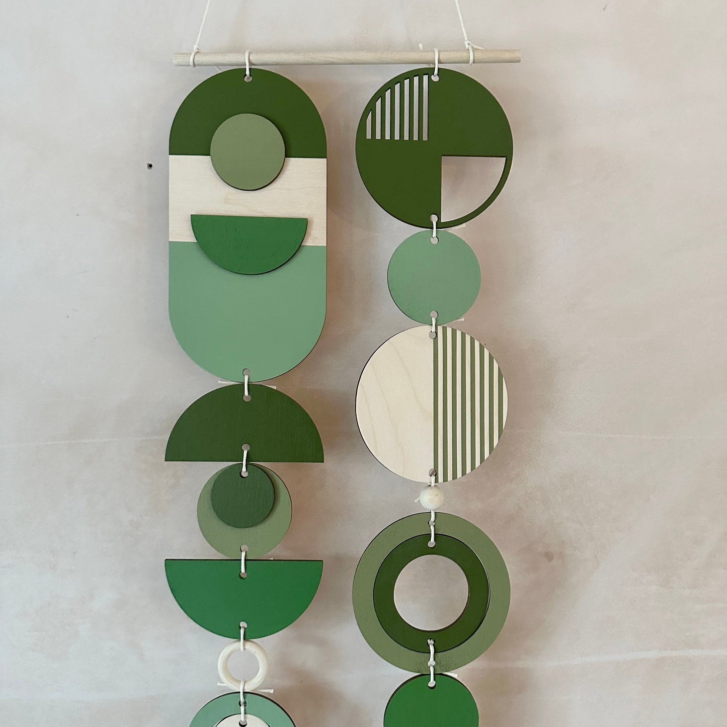 Green Modern Wall Art - Geometric Artwork - Minimal Home Decor - New Home Trend - Slim Wall Art - Long Wall Tapestry - Green Wall Hanging