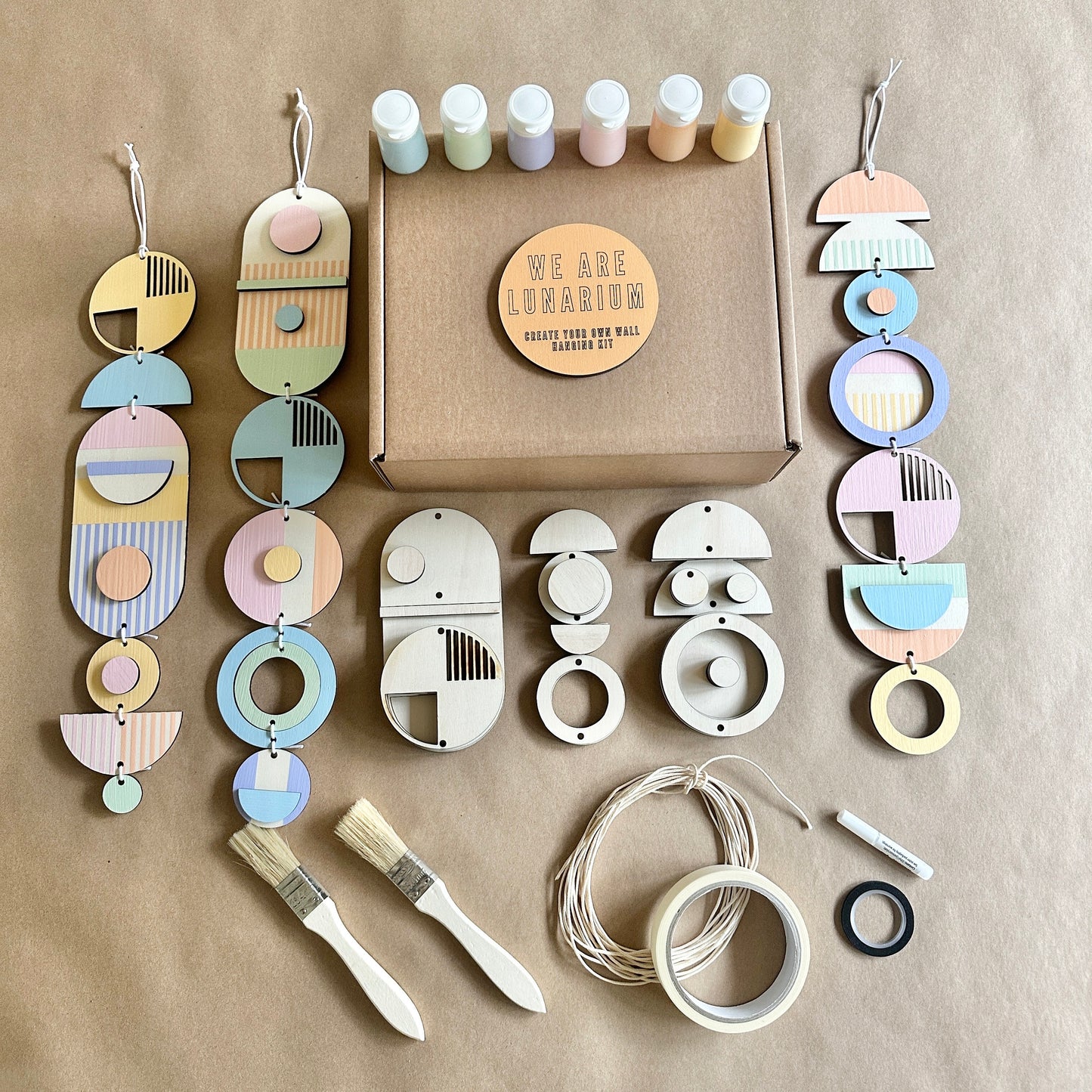 Pastel Rainbow DIY Wall Hanging Kit: Craft Your Own Serene Home Decor